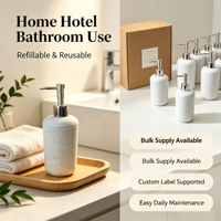 Distributeur de savon liquide en bambou écologique 200 ml, rechargeable, pour salle de bain et comptoir de cuisine