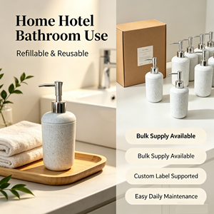 Distributeur de <span class=keywords><strong>savon</strong></span> <span class=keywords><strong>liquide</strong></span> en bambou écologique 200 ml, rechargeable, pour salle de bain et comptoir de cuisine - Product Image 5
