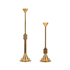 Candelabros nórdicos de lujo de Metal dorado, decoraciones para el hogar, velas corporales, artesanías, mesa, restaurantes, suministros de boda románticos - Product Image 5