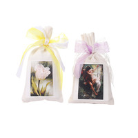 Sachet de lin parfumé à la lavande biologique intérieur personnalisé 10g 20g sac en tissu de luxe avec logo brodé sachet de parfum de fleurs séchées