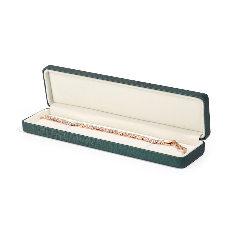 กล่องสร้อยข้อมือยาวสีเขียว
