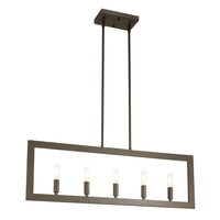 Luminaire d'îlot de cuisine style ferme, bronze foncé, luminaire rectangulaire, 5 lumières, lustre linéaire moderne pour salon, hall d'entrée
