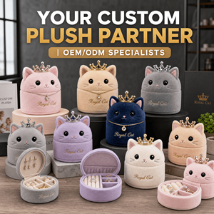 Scatola Portagioie da Tavolo a Forma di Gatto Reale, Ordine all'Ingrosso, Peluche Personalizzato con Logo, Design del Personaggio, OEM ODM, Peluche all'Ingrosso, Animale di Peluche - Product Image 2