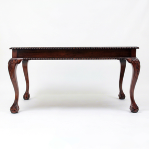 Antique Modern Console Table Solid Wood <b>Long</b> Rectangle Dark Brown Carved Legs Home Furniture for Entryway Living Room - Product Image 1