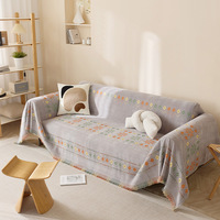 Selimut tenun jacquard cover sofa polos