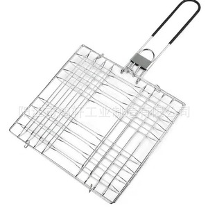 Clip de barbecue pliable chromé carré 40,8x22x2,6cm pour viande, légumes, poisson, cuisson en extérieur, pâtisserie, barbecue - Product Image 5