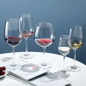 ब्राइट लंबे स्टेम प्लास्टिक कप शराब चश्मा बुध जाम रेड वाइन ग्लास शादी के लिए
