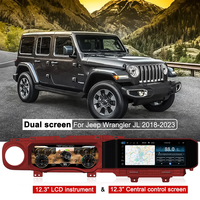 RoadNavi Double Écran 12,3 Pouces pour Jeep Wrangler JL 2018-2023, Autoradio Android Unité Principale Tableau de Bord Numérique
