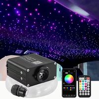 Kit de plafonnier LED 16W pour voiture, effet ciel étoilé scintillant, activé par la musique, 2m, 600 fibres optiques à éclairage final, contrôle par APP/télécommande/voix, pour voiture et camion