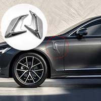 2 pièces de décorations auto-adhésives pour l'extérieur de voiture, motif fibre de carbone, pour ailes latérales, couvercles d'aération type « ailettes de requin » et prises d'air de capot, pour modification automobile