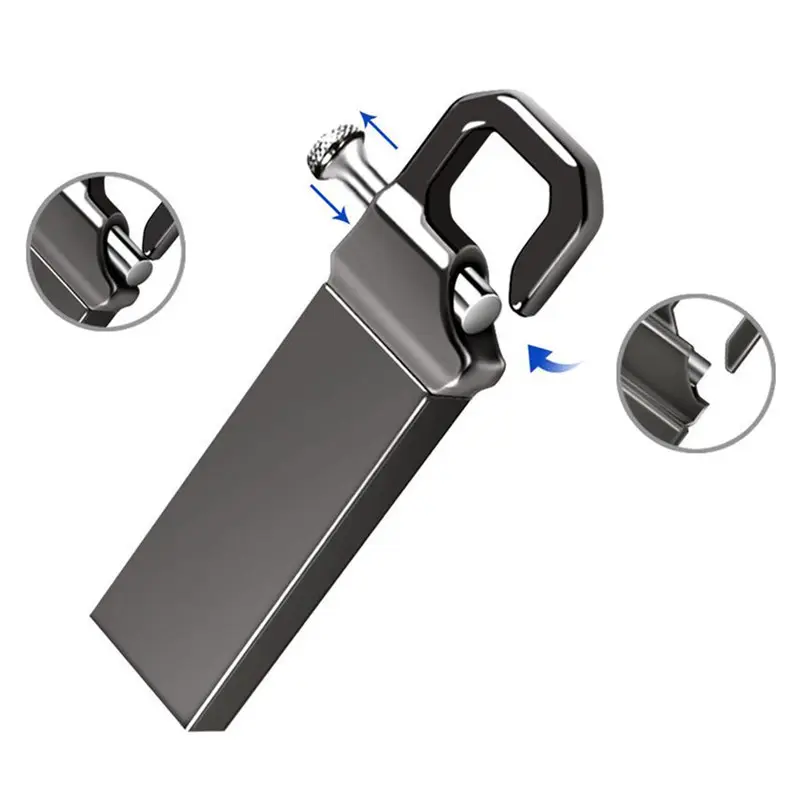 Pen drive laser, logotipo à prova d' água 8gb 16gb 32gb, metal 2.0 3.0, fivela, usb flash disk