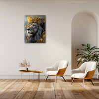 León Real con Corona Dorada, Majestad del Rey de la Selva, Impresión Digital Moderna en Acuarela, Arte en Lienzo, Decoración de Pared