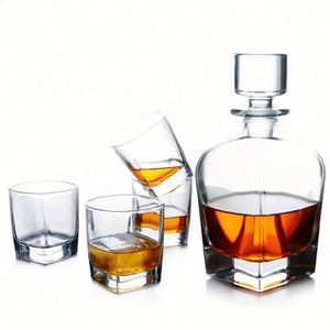 Ensemble de carafe et verres à whisky de grande taille, style américain, en cristal transparent sans plomb, qualité alimentaire, vente en gros - Product Image 1