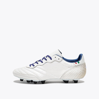 Chaussures de football classiques rétro à crampons, dessus en cuir véritable souple, imprimé géométrique, talon antidérapant, hiver/été, unisexe, extérieur