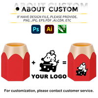 Porte-crayons créatif en plastique à grande capacité avec logo personnalisé, contraste de couleurs, forme de tête de crayon, pour le bureau, l'apprentissage, le rangement sur le bureau