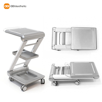 Carrito Plegable con 4 Ruedas, Soporte Móvil para Escritorio, Carrito con Ruedas para Salón de Belleza y Spa, Soporte para Herramientas, Carrito para Máquinas de Belleza