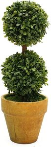 Boule topiaire en buis artificiel OH ARTS Matériau PE résistant aux UV Décoration extérieure Plante réaliste Double boule Verdure Herbe de Milan - Product Image 5