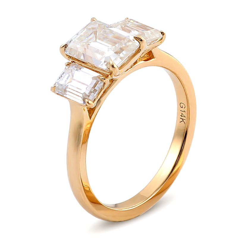 14k yellow gold lab gemstones ring