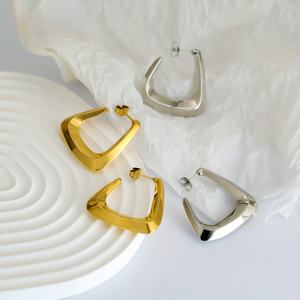 Aretes de Acero Inoxidable Personalizados al por Mayor, Resistentes al Agua, Chapados en Oro de 18k, Aretes de Aro Finos para Mujeres y Adolescentes - Product Image 4