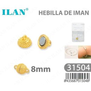 Chiusura magnetica Ilan da 8 mm placcata oro per bracciali e collane - Product Image 1