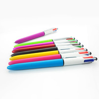 Stylo à bille 4 en 1 Stylo multicolore Stylo quatre couleurs avec stylet Stylo à bille 4 couleurs