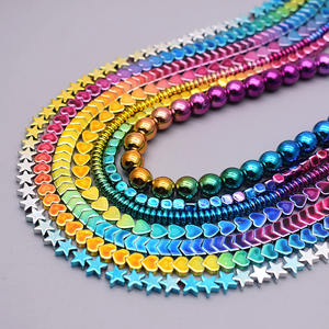 Allmähliche Änderung Regenbogen Naturstein Hämatit Perlen Stern Pfeil Herz Runde lose Abstands perlen für Schmuck herstellung DIY Armband G. - Product Image 5