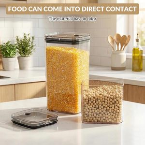 Free Premium Airtight Stackable PET <b>Food</b> <b>Containers</b> 1-3L Capacity <b>Plastic</b> Organizer Modern Design <b>Food</b> Storage Boxes Bins Lid - Product Image 4