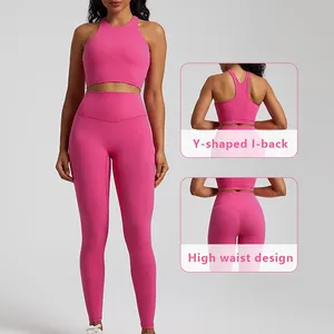 Leveren Groothandel Dames Ademende Activewear Pak Atletische Gym Oefen Yoga Beha En Leggings Workout Fitness Voor Sport Set