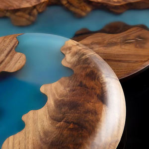 Nampan bulat <span class=keywords><strong>resin</strong></span> epoksi kenari hitam Mix nampan kayu soilid <span class=keywords><strong>resin</strong></span> Sungai Biru kitcehn piring makan persegi - Product Image 2