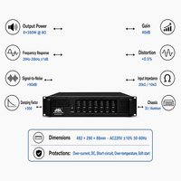 Amplificateur de puissance professionnel JSL 6 canaux 6x350W 2U pour montage en rack, classe AB, amplificateur PA