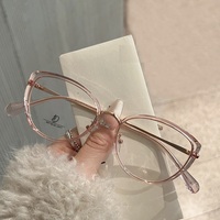 Monture de lunettes œil-de-chat pour femme, monture complète anti-lumière bleue, forme ovale avec verres AC, monture de lunettes tendance pour femme