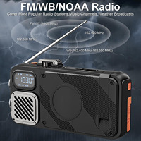 Banque d'alimentation solaire 16000mAh Radio FM Étanche Charge rapide Charge sans fil 20W Générateur à manivelle d'urgence Support extérieur