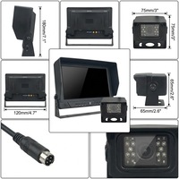 Caméra de recul avec éclairage LED rotatif à 180° |   Tension large plage 12-36V |   Moniteur étanche IP68 de 7 pouces |   1080P |   Prise d'aviation à 4 broches |   pour