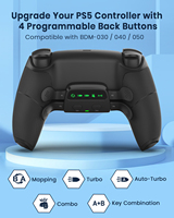 Kit de Reconfiguration CHARM FOCUS avec 4 Ailes Arrière, Compatible avec Manette PS5 BDM-010/060, DIY avec Bouton Arrière, Modification de la Poignée en Caoutchouc