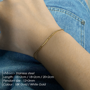 EManco Bijoux fins <span class=keywords><strong>Bracelet</strong></span> en or 18 carats minimaliste étanche pour hommes <span class=keywords><strong>Bracelet</strong></span> à maillons en <span class=keywords><strong>fil</strong></span> d'acier inoxydable 316 pour hommes - Product Image 2