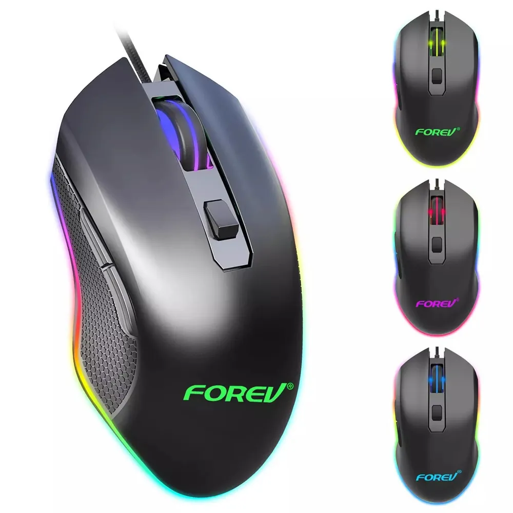 FV-Q7 mouse wired game esports mechanical mute 6400 DPI usb interface computer glowing gaming mouse