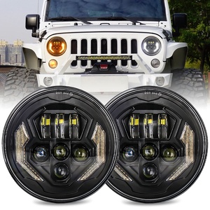 Phare LED OVOVS 7 pouces 45W, faisceau haut/bas, DRL, <span class=keywords><strong>clignotant</strong></span>, IP67 pour Jeep Wrangler JK TJ <span class=keywords><strong>Lada</strong></span> <span class=keywords><strong>Niva</strong></span> Hummer - Product Image 1