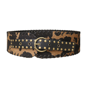 Nouvelle <span class=keywords><strong>ceinture</strong></span> large vintage tendance pour <span class=keywords><strong>femme</strong></span>, style streetwear, avec rivets et boucle ardillon en alliage, accessoire de mode de luxe pour festival de musique - Product Image 1