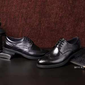 Chaussures Oxford pour hommes britanniques en cuir véritable imperméable, à bout fermé, faites à la main, pour mariage, formelles, décontractées, antidérapantes, avec boucles et sangles - Product Image 4