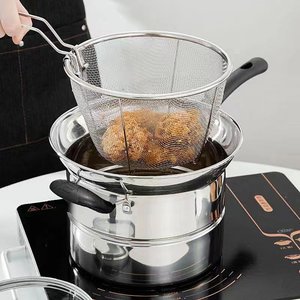 Olla Multifuncional de Acero Inoxidable de 20 cm, Vaporera, Freidora, Compatible con Inducción, Olla para Comida de Bebé - Product Image 3