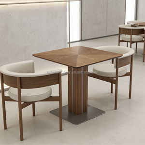 Mesa y Sillas de Comedor Modernas, Ecológicas y Duraderas, con Tapa de Madera, para <span class=keywords><strong>Restaurante</strong></span>, Cafetería y Hotel, Tamaño Personalizado - Product Image 3