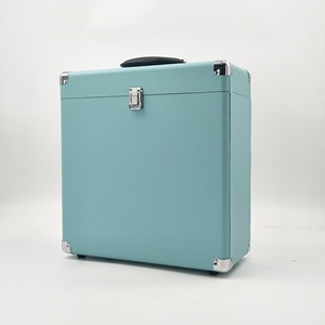 Mini étui de rangement <span class=keywords><strong>pour</strong></span> dossiers en <span class=keywords><strong>vinyle</strong></span>, boîte de rangement, avec toucher doux, adapté <span class=keywords><strong>pour</strong></span> 30 + album Turquoise - Product Image 4
