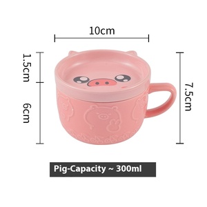 Cangkir keramik porselen kartun hewan lucu, cangkir timbul untuk sarapan Oatmeal atau kopi produk baru - Product Image 6