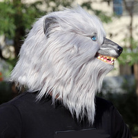 Masque de Husky en Peluche Mignon pour Halloween, Accessoire de Fête Amusant, Personnalisable ODM