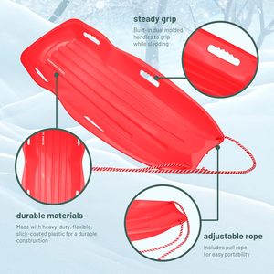 Toboggan en plastique souple <span class=keywords><strong>pour</strong></span> adultes et enfants, idéal <span class=keywords><strong>pour</strong></span> la descente en neige, <span class=keywords><strong>pour</strong></span> 2 personnes maximum, avec poignées de traction - Product Image 5