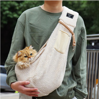 Sac de transport pour animaux de compagnie en polaire chaude, grande capacité, portable, léger, pour chat et chien, pour les voyages d'hiver, accessoires de voyage en plein air
