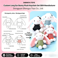 Porte-clés Lapin en Peluche Adorable avec Robe Mignonne, Poupée Lapin en Peluche, Breloque de Sac, Pendentif Animal en Peluche pour Décoration de Sac, Cadeau