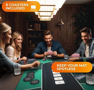Tapis de poker pour casino, pour jusqu'à 10 joueurs, soirées de jeu à domicile, tapis de poker - Product Image 2