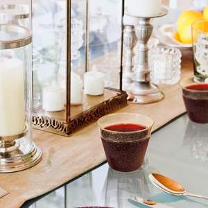 Tazas y platillos de té de plástico dorado desechables con purpurina transparente de 9 oz, centros de mesa elegantes para bodas y fiestas de cumpleaños, tazas de boda elegantes - Product Image 3