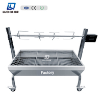 Grande rôtissoire commerciale automatique en acier inoxydable pour l'extérieur, barbecue à charbon de bois, barbecue pour restaurant
